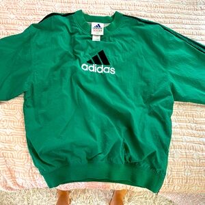 Vintage men's Adidas green windbreaker pull over.